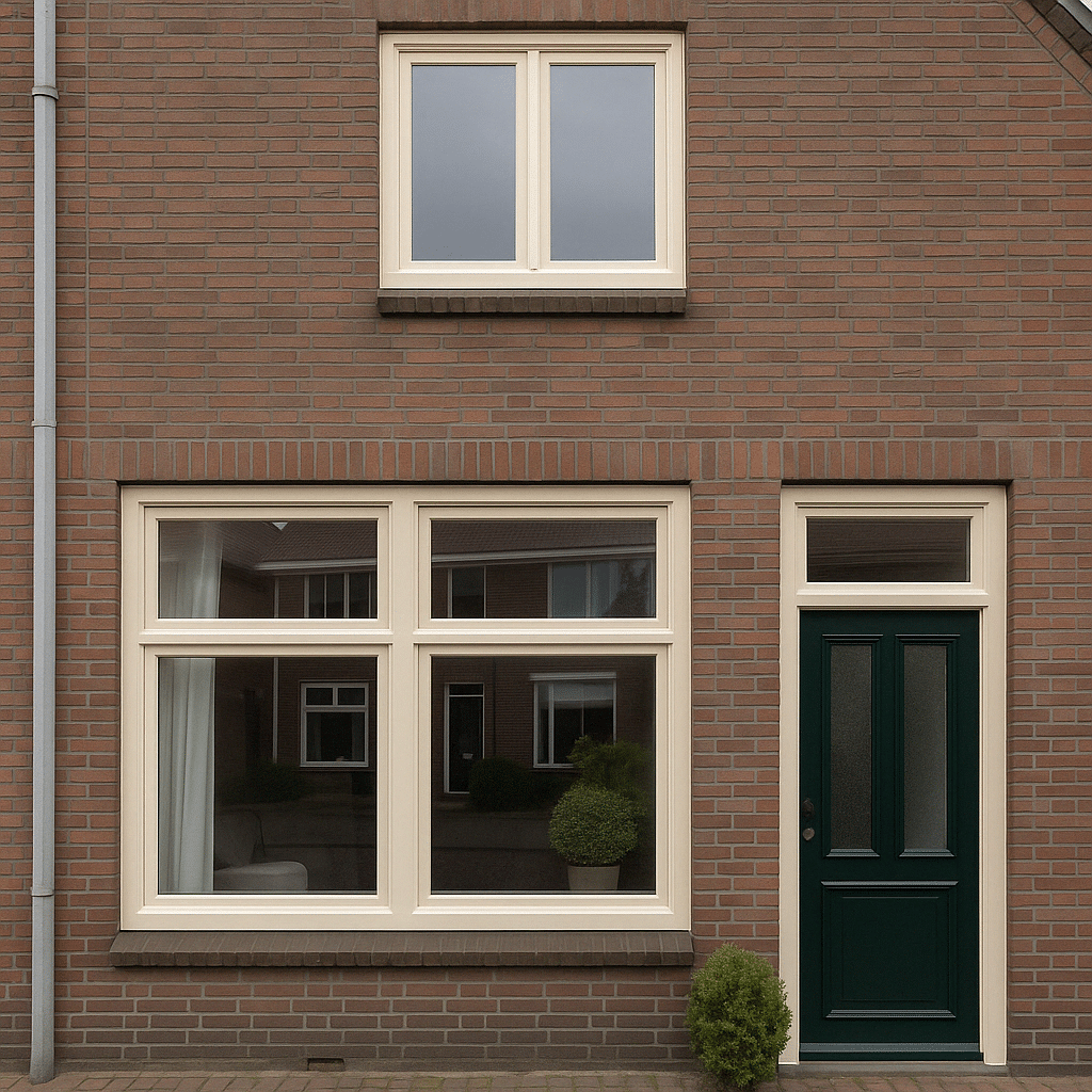 Woning in Amersfoort met nieuwe kunststof kozijnen in crème-wit, geplaatst bij familie Van Dijk